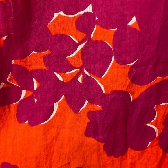 Old Navy bright orange & purple cotton dot & floral print 70 x 25.5 in. Large sc - Picture 2 of 6